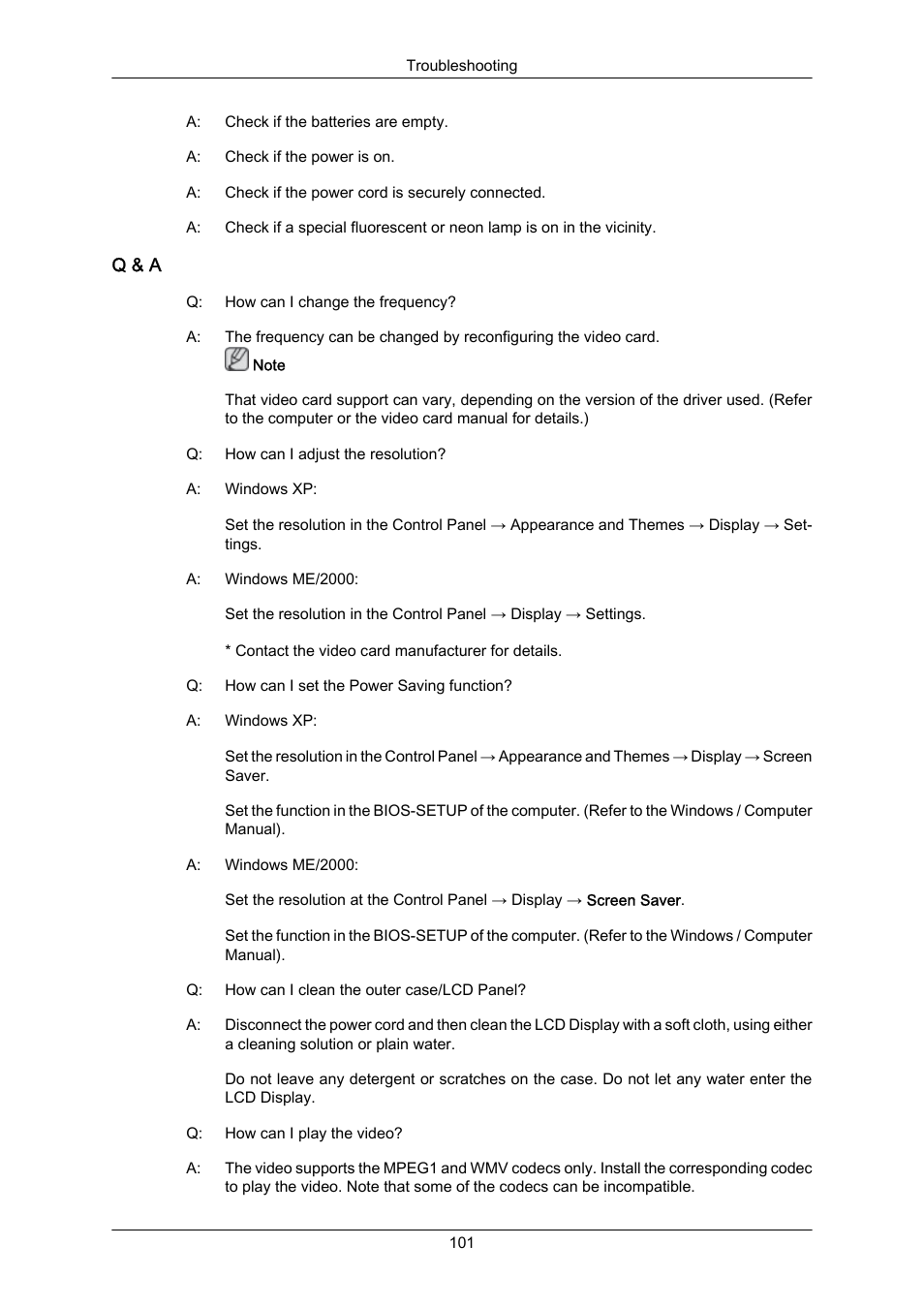 Q & a | Samsung 400EX(N) User Manual | Page 144 / 159