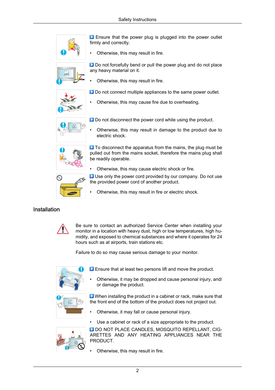 Installation | Samsung 400EX(N) User Manual | Page 3 / 159