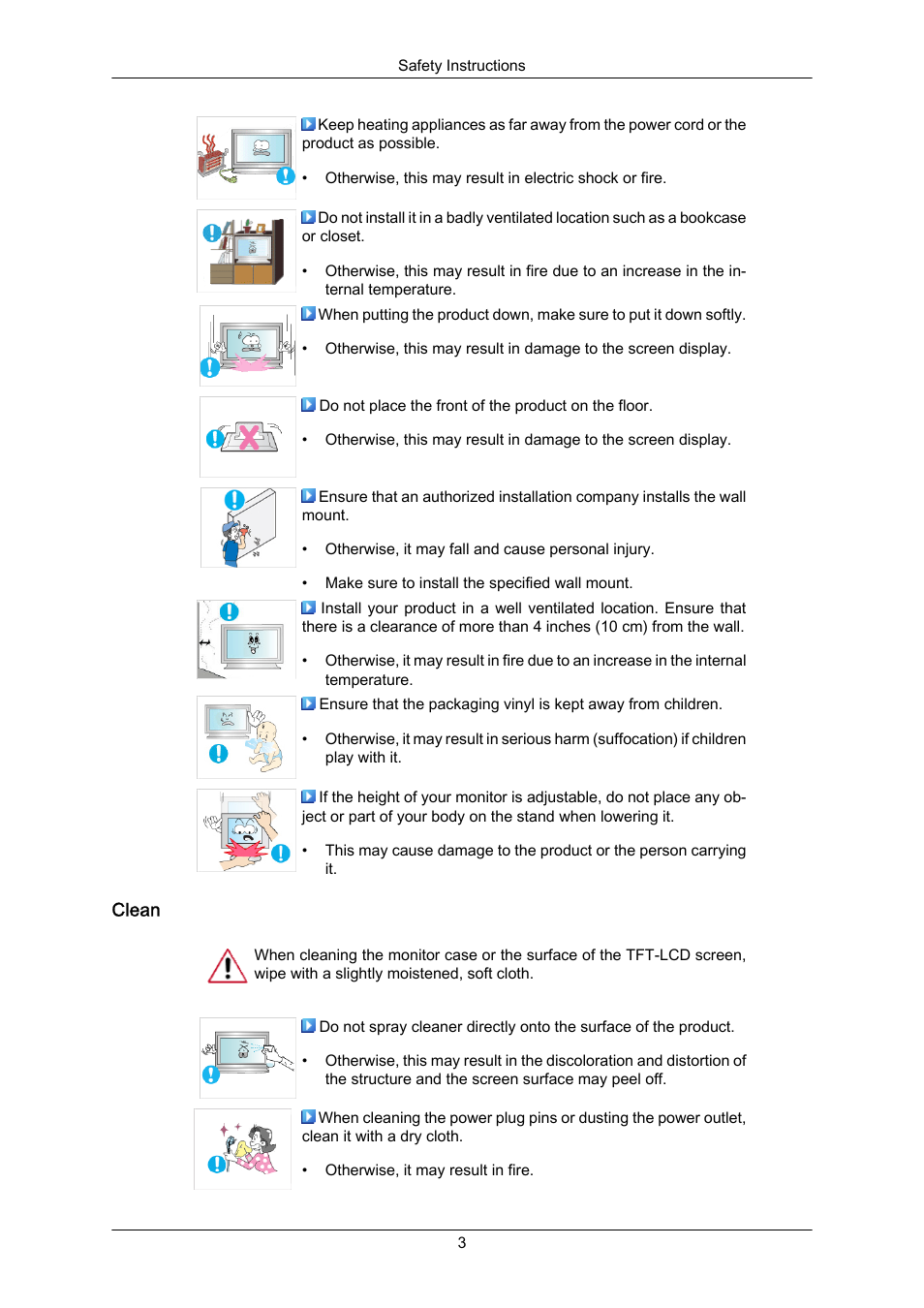 Clean | Samsung 400EX(N) User Manual | Page 4 / 159