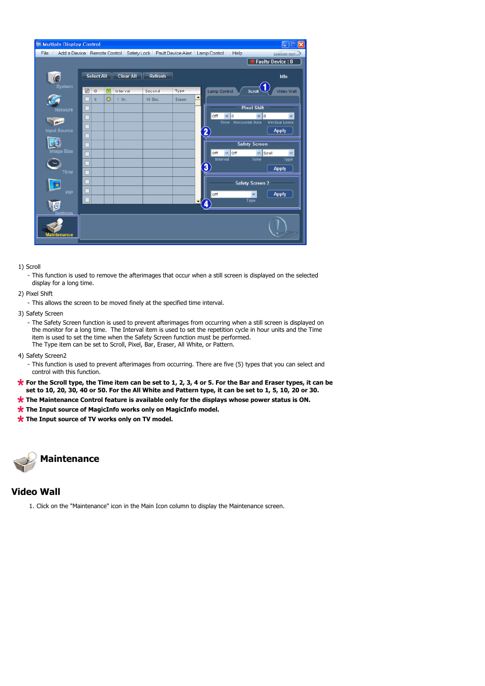 Maintenance video wall | Samsung 400EX(N) User Manual | Page 91 / 159