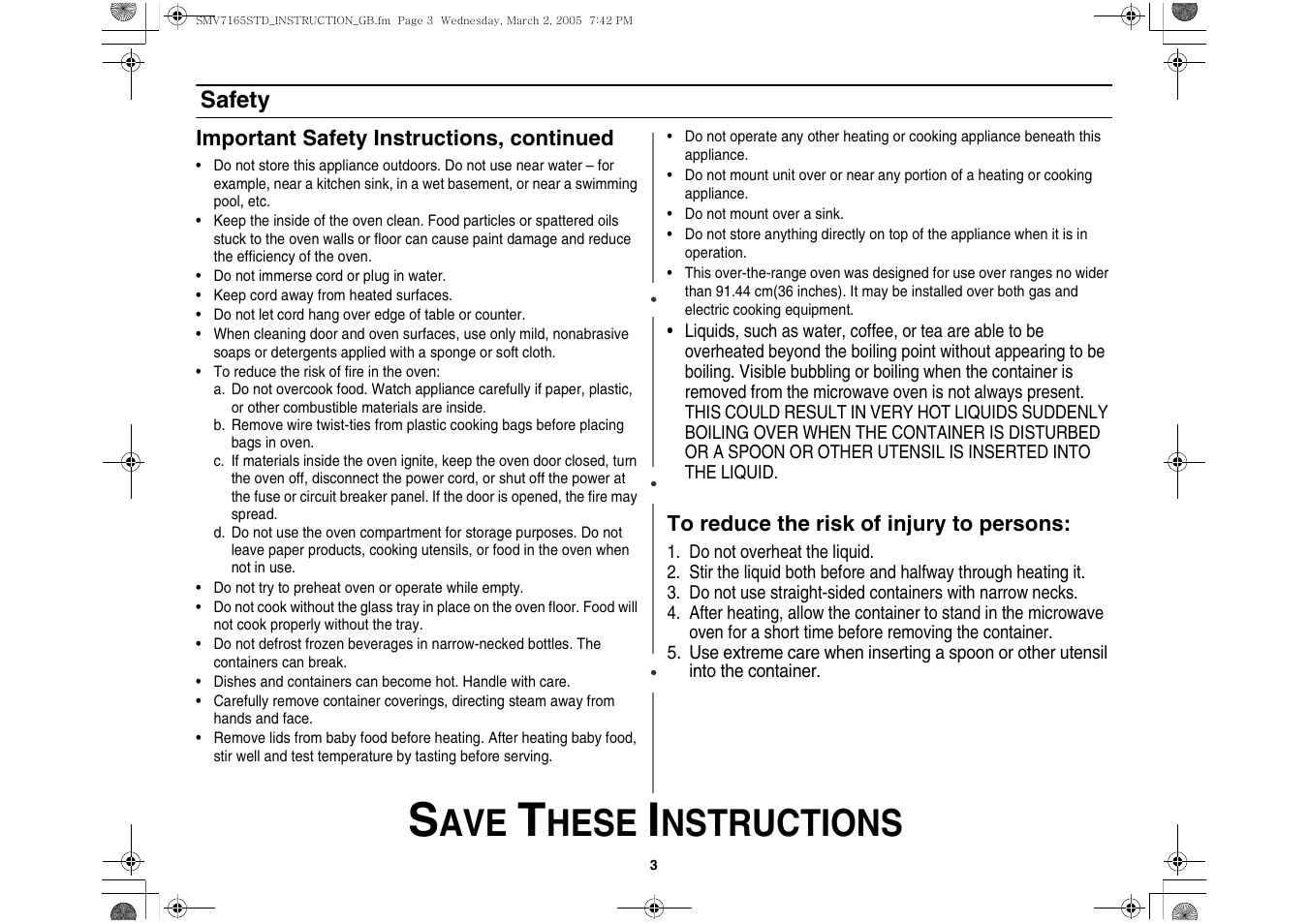 Hese, Nstructions | Samsung SMV7165 User Manual | Page 3 / 28