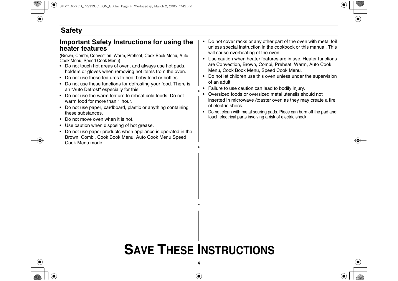 Hese, Nstructions | Samsung SMV7165 User Manual | Page 4 / 28