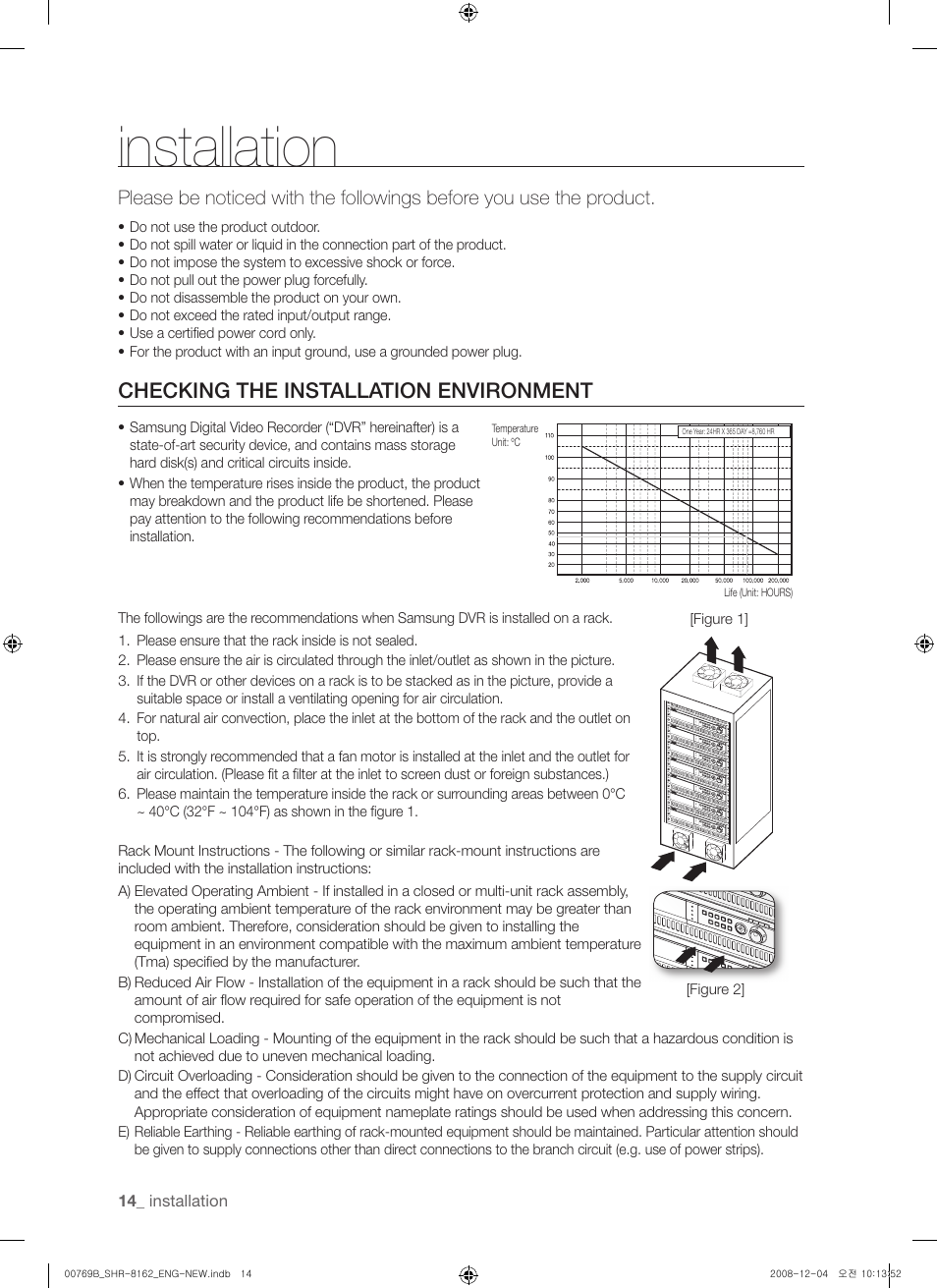 Installation, Checking the installation environment | Samsung SHR-8160 User Manual | Page 14 / 120