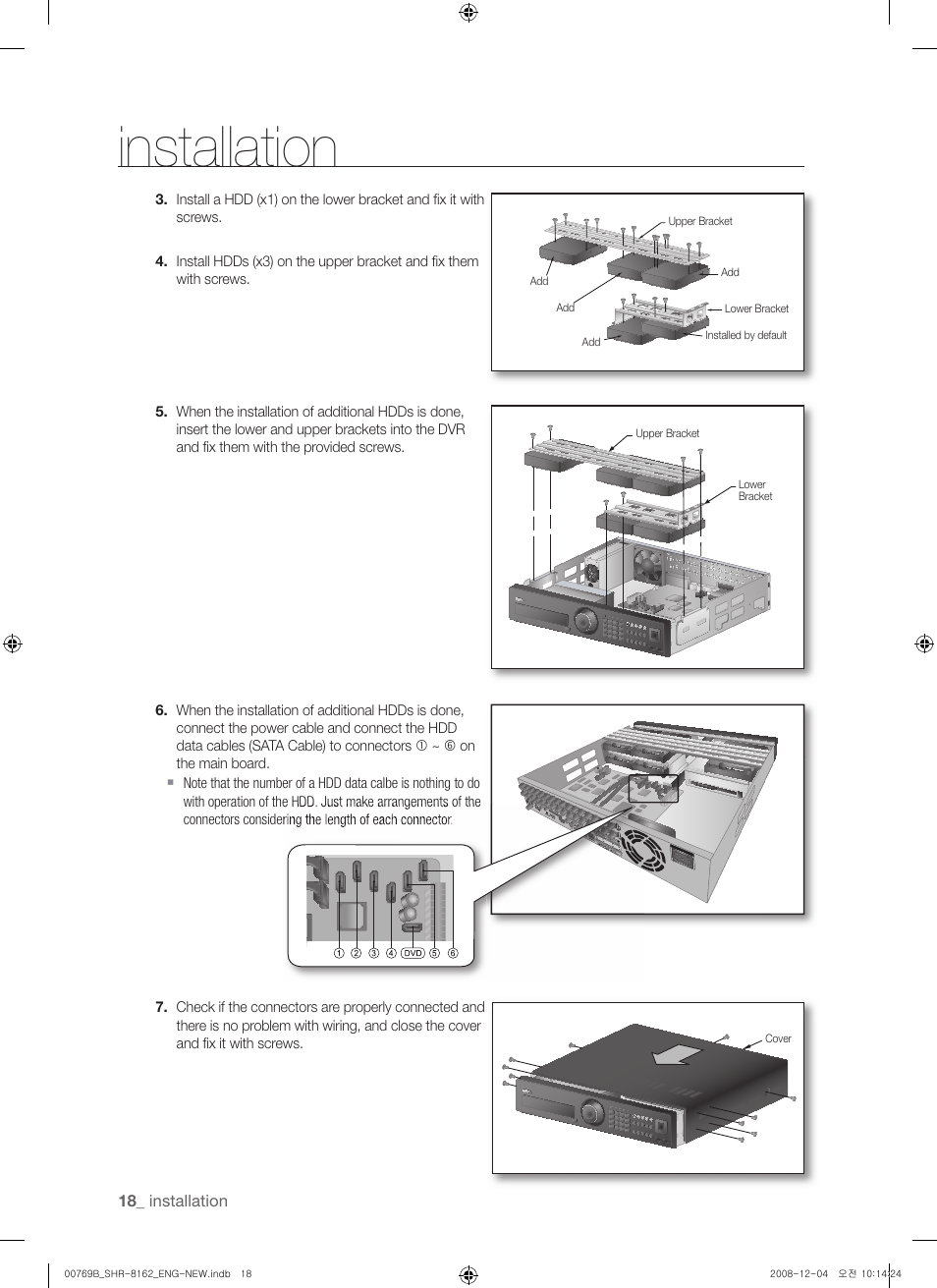 Installation | Samsung SHR-8160 User Manual | Page 18 / 120