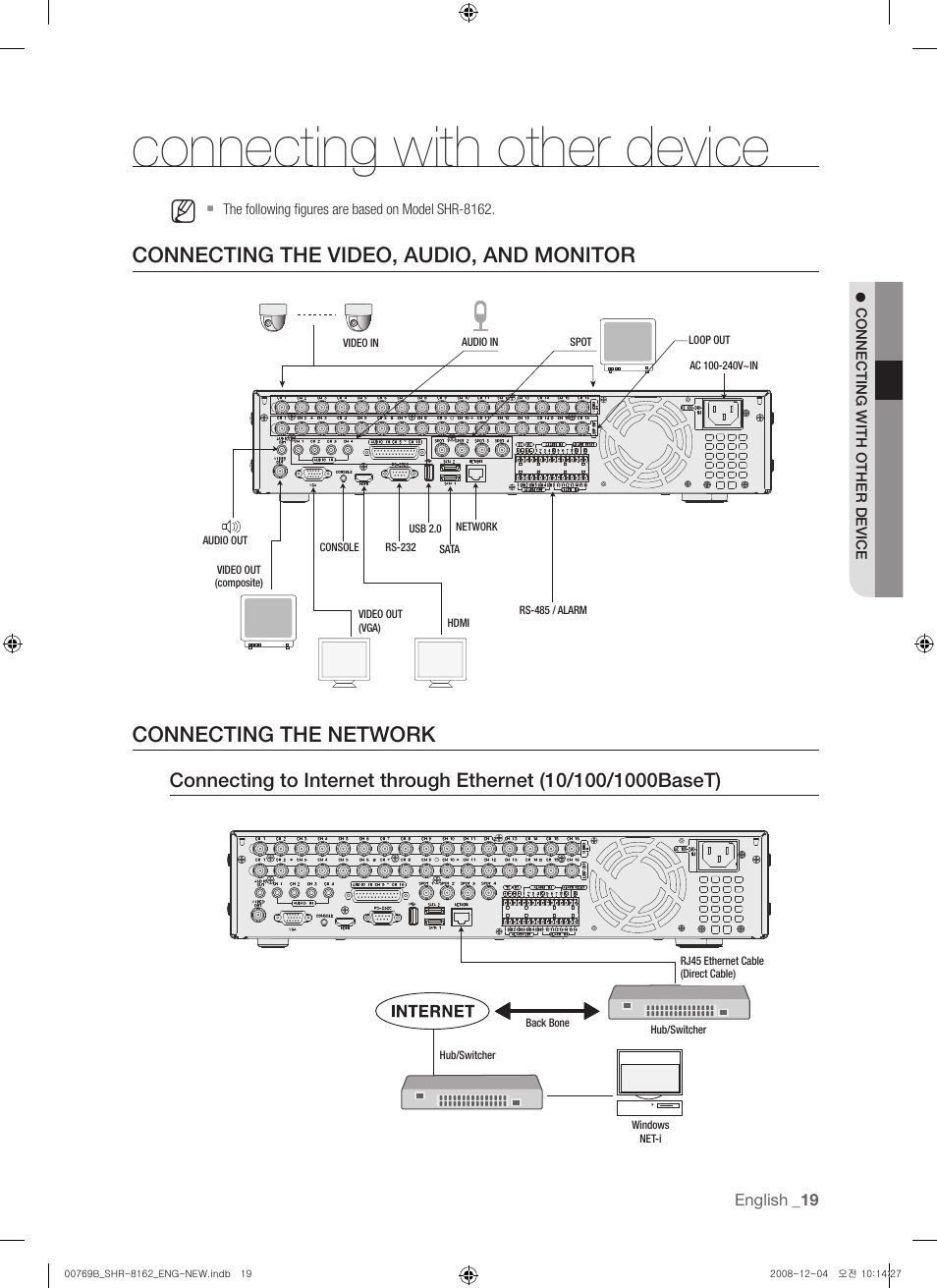 Connecting with other device | Samsung SHR-8160 User Manual | Page 19 / 120