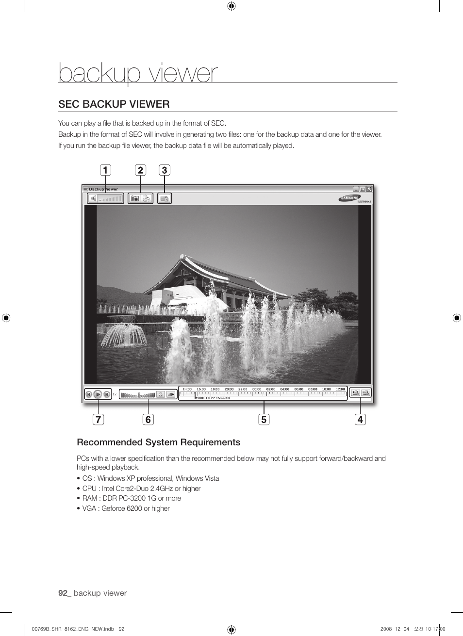 Backup viewer | Samsung SHR-8160 User Manual | Page 92 / 120