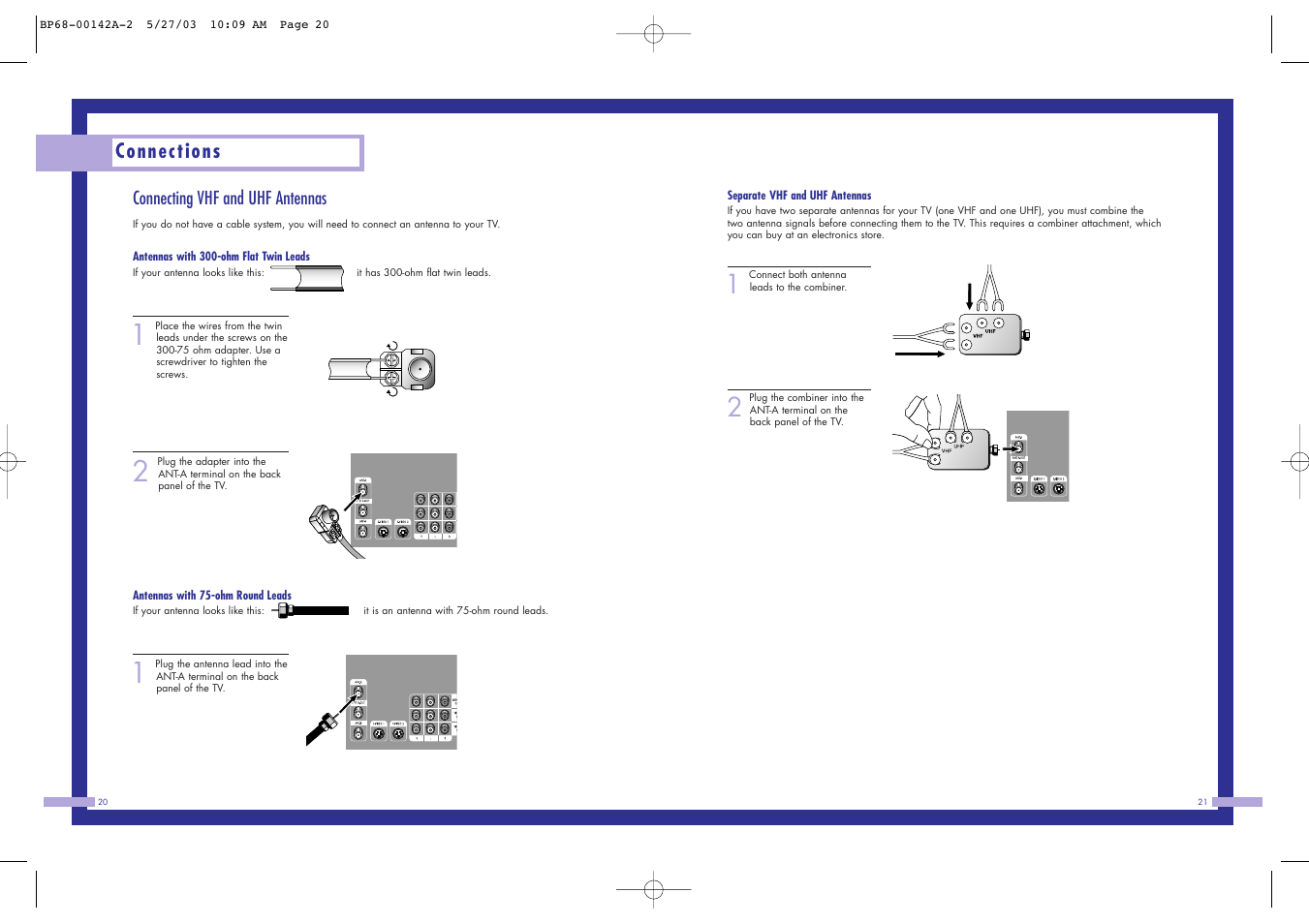 Connections | Samsung HLN4365W User Manual | Page 11 / 46