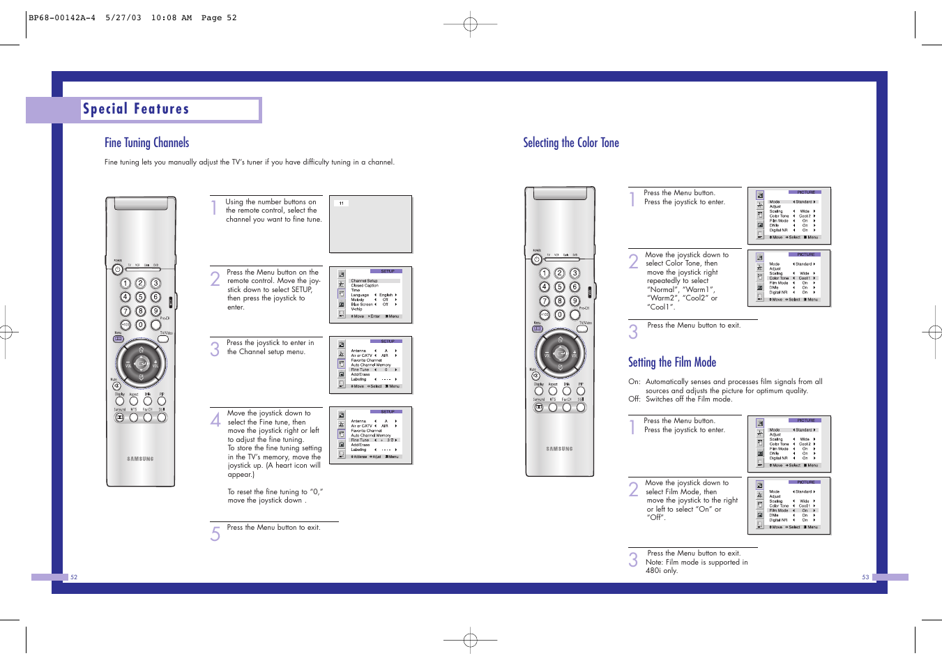 Special features | Samsung HLN4365W User Manual | Page 27 / 46