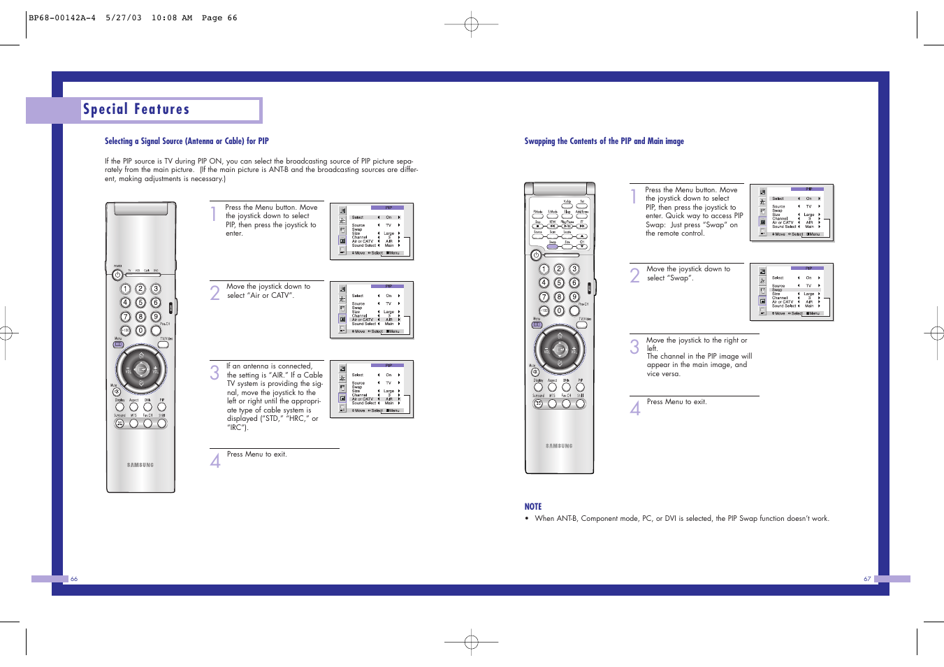 Special features | Samsung HLN4365W User Manual | Page 34 / 46