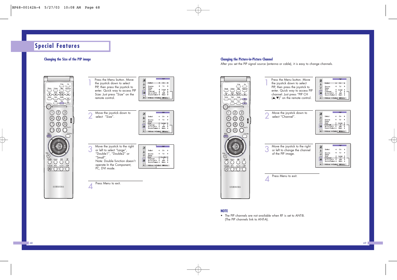 Special features | Samsung HLN4365W User Manual | Page 35 / 46