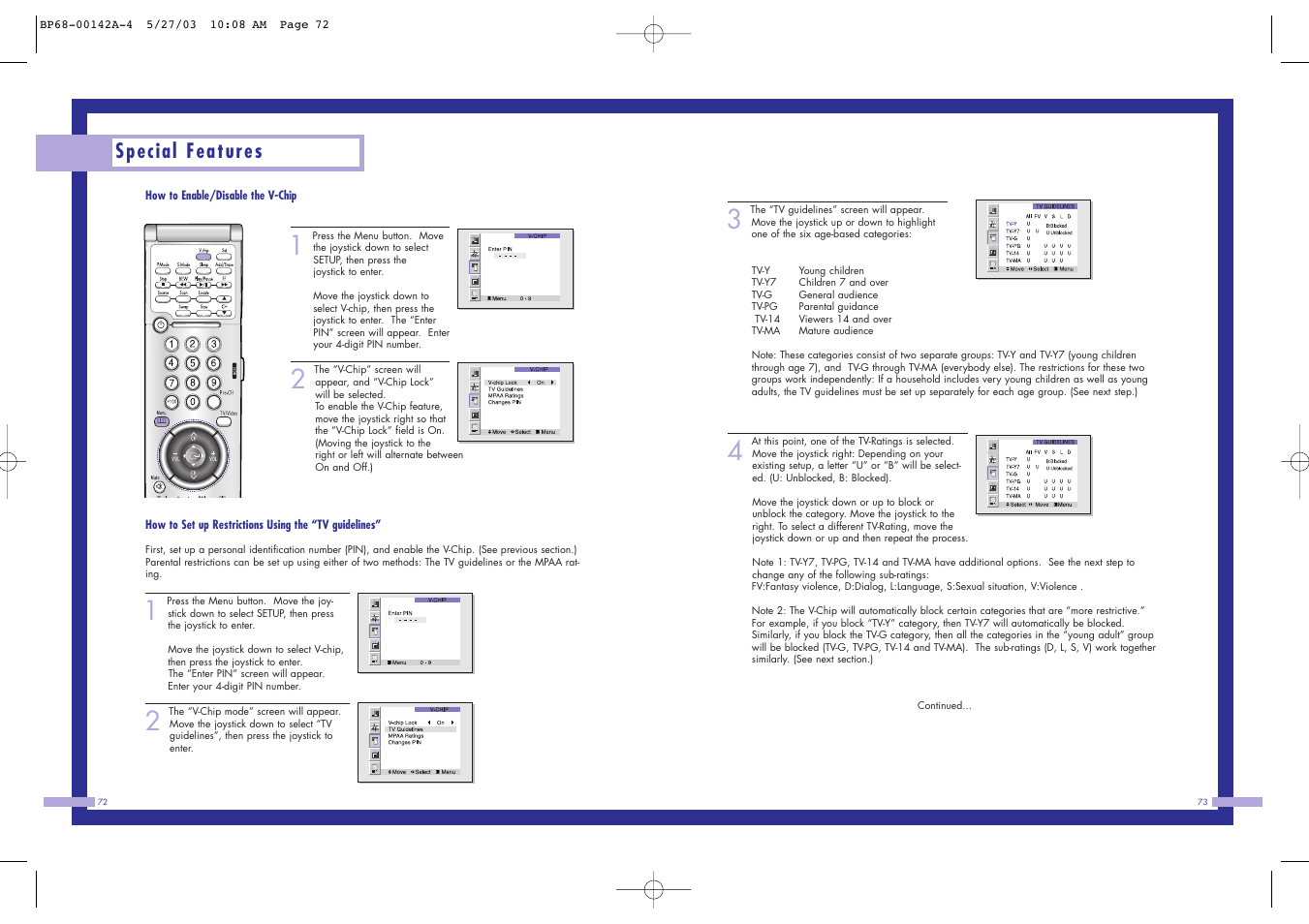 Special features | Samsung HLN4365W User Manual | Page 37 / 46