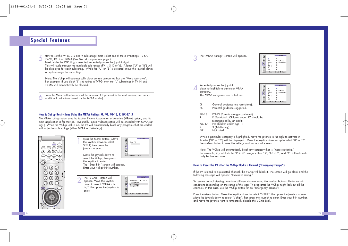 Special features | Samsung HLN4365W User Manual | Page 38 / 46