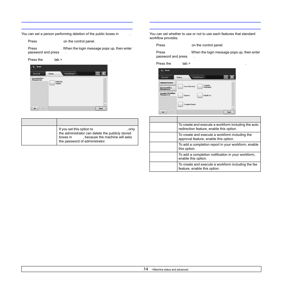 Document box management, Standard workflow management | Samsung CLX-8540ND User Manual | Page 107 / 210