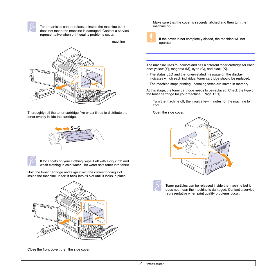 Replacing the toner cartridge | Samsung CLX-8540ND User Manual | Page 113 / 210