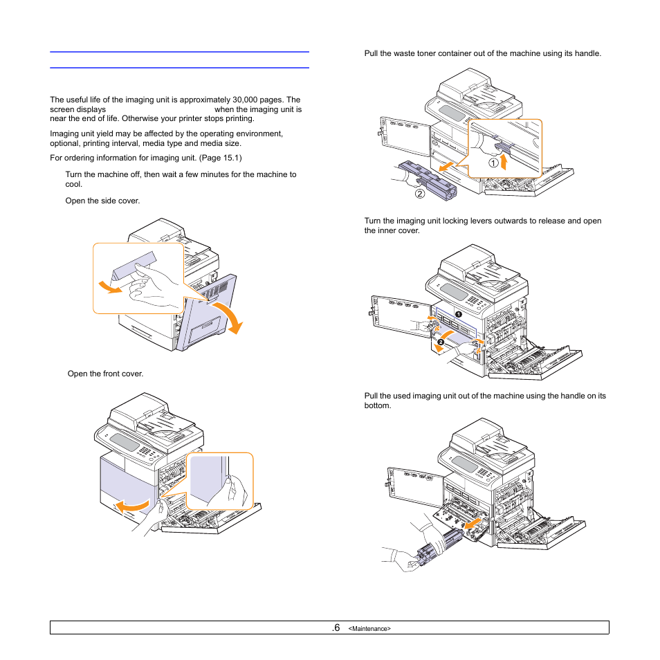 Replacing the imaging unit | Samsung CLX-8540ND User Manual | Page 115 / 210