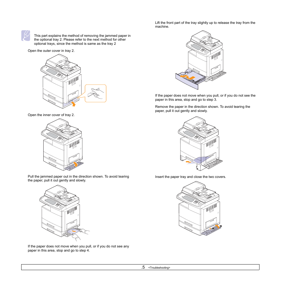 In the optional tray | Samsung CLX-8540ND User Manual | Page 123 / 210