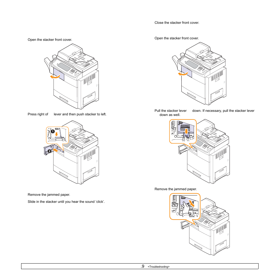 In the stacker (finisher) | Samsung CLX-8540ND User Manual | Page 127 / 210