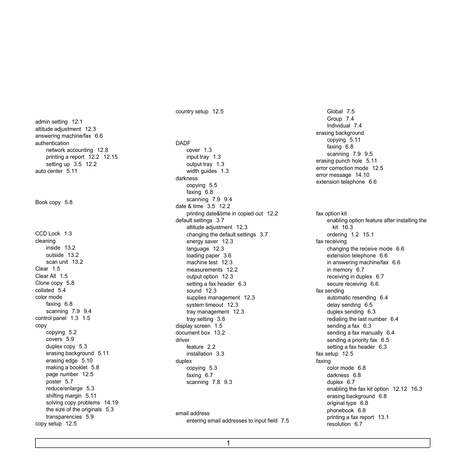 Index, Ndex | Samsung CLX-8540ND User Manual | Page 155 / 210