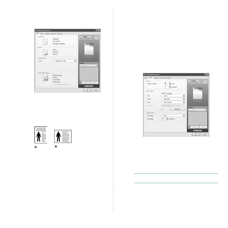 Basic tab, Paper tab, Basic tab paper tab | Basic tab - paper tab | Samsung CLX-8540ND User Manual | Page 175 / 210