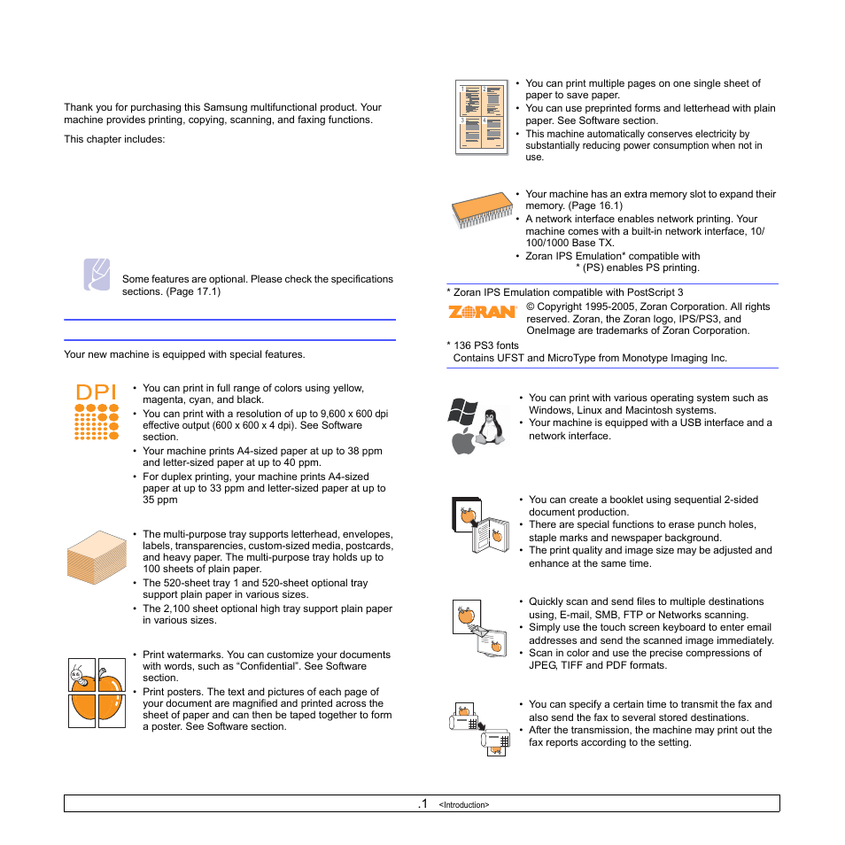 Introduction, Special features | Samsung CLX-8540ND User Manual | Page 18 / 210