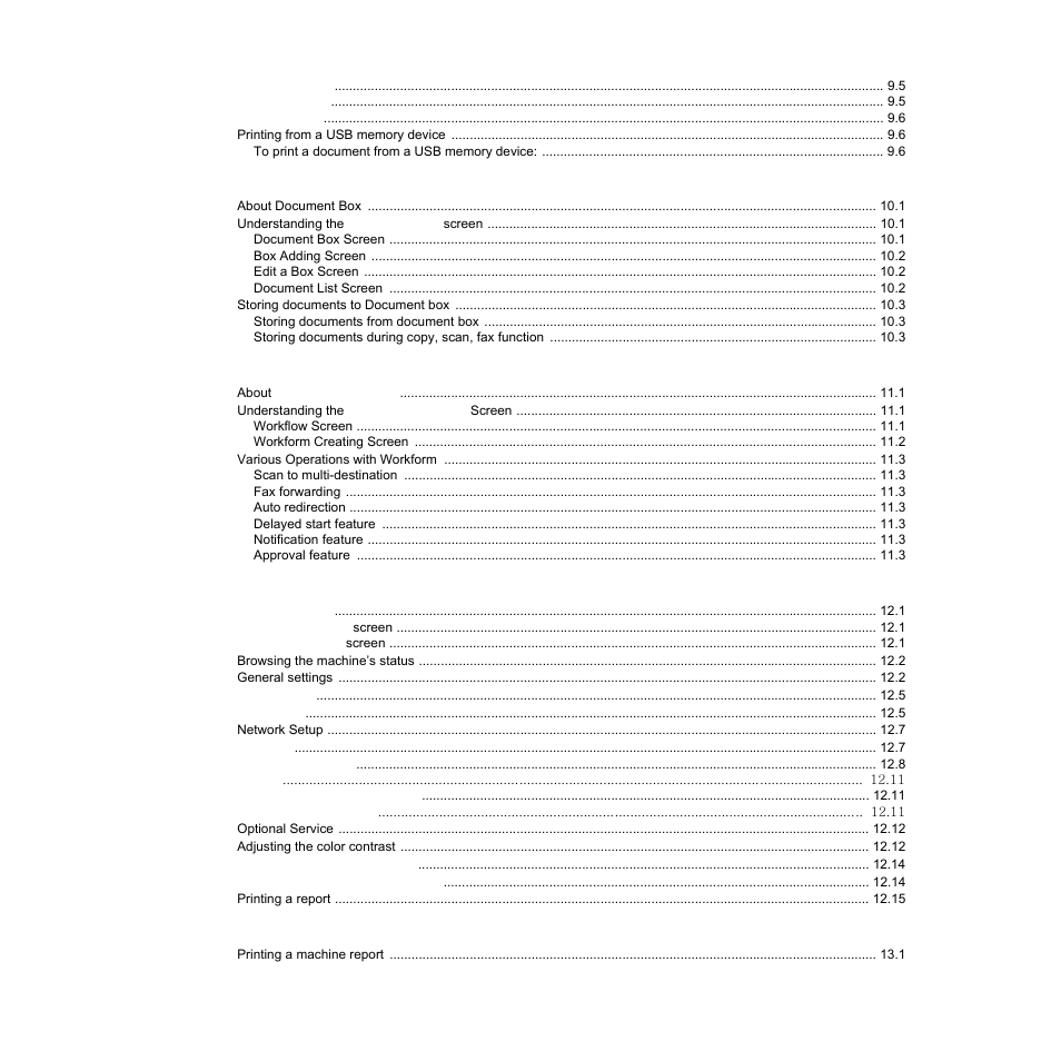 Using document box, Using standard workflow, Machine status and advanced setup | Maintenance | Samsung CLX-8540ND User Manual | Page 9 / 210