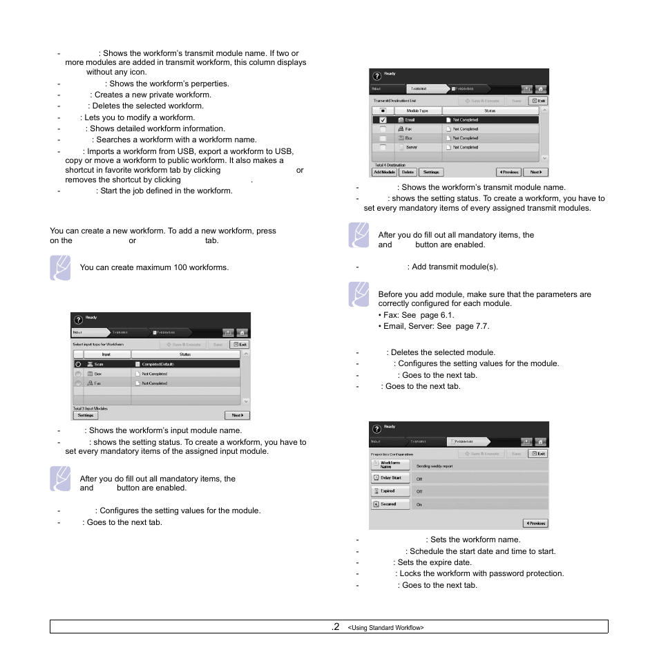 Workform creating screen | Samsung CLX-8540ND User Manual | Page 92 / 210