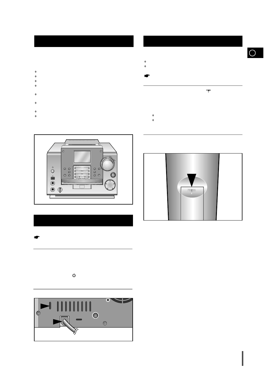 Where to install your micro component system, Connecting your system to the power supply, Inserting remote control batteries | Connecting your system to the power supply 2 3 | Samsung MM-B9 User Manual | Page 7 / 23