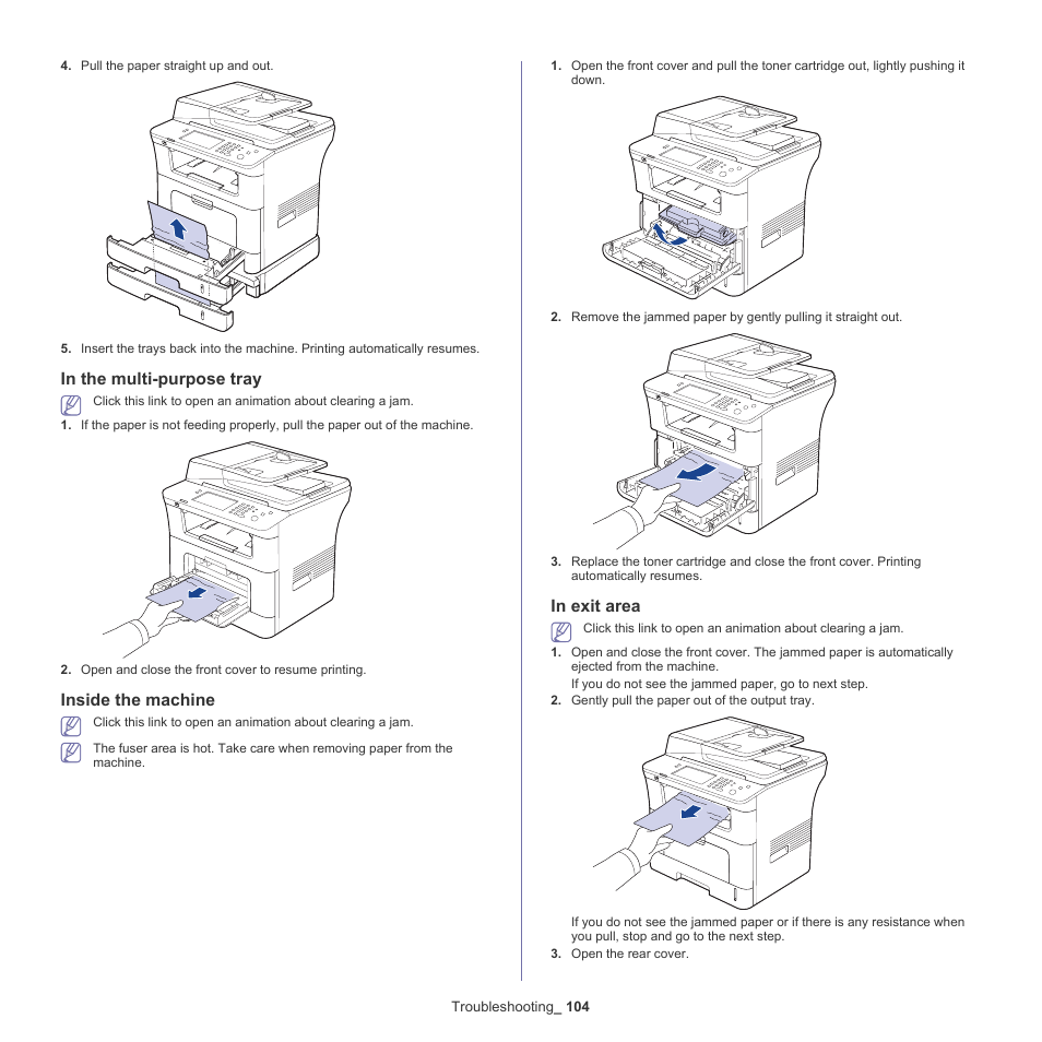 Inside the machine | Samsung SCX-5835NX User Manual | Page 104 / 133