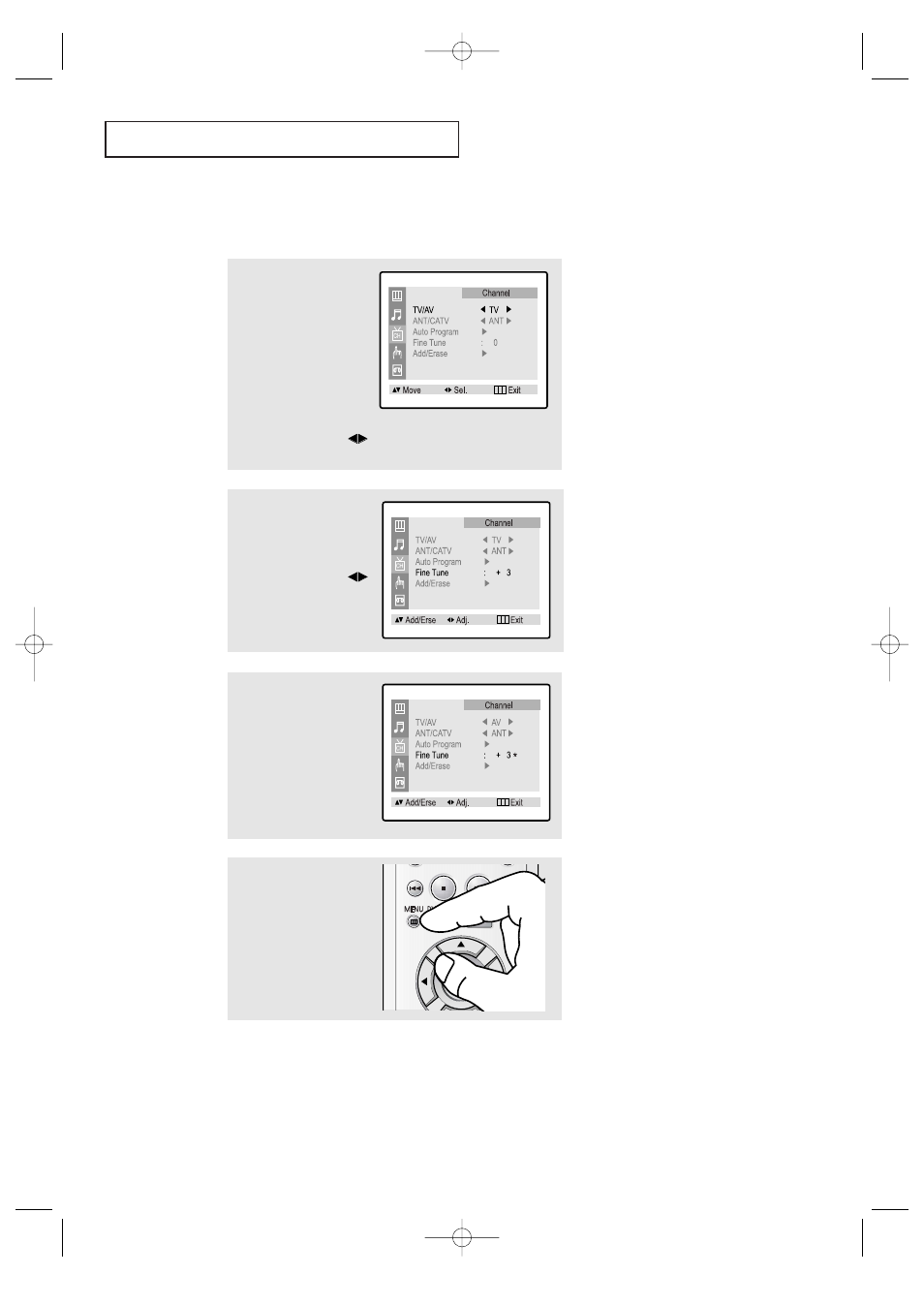 Fine tuning channels, T v o | Samsung CFTD2085 User Manual | Page 29 / 98