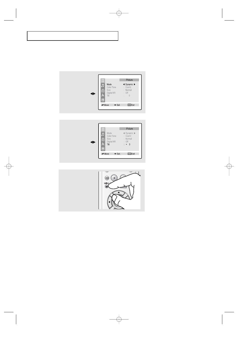 Tilt, T v o | Samsung CFTD2085 User Manual | Page 31 / 98