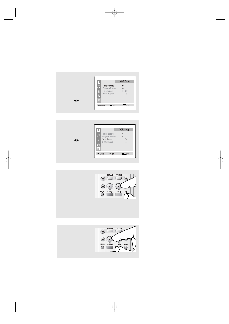 Using true repeat, V c r o | Samsung CFTD2085 User Manual | Page 87 / 98