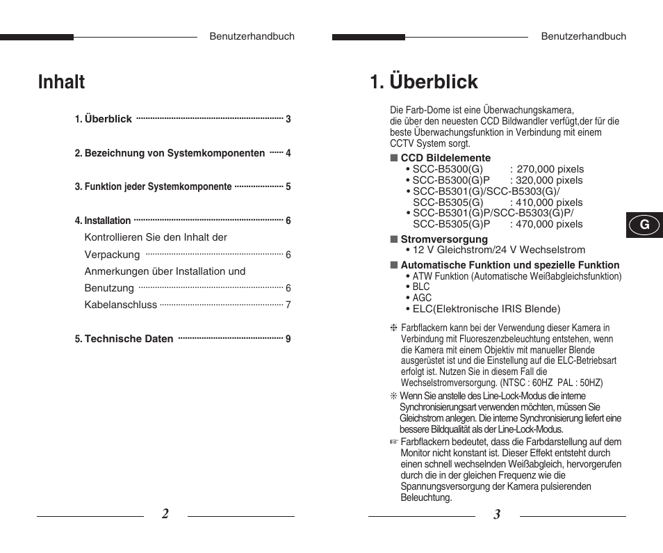 Inhalt, Überblick | Samsung SCC-B5300GP User Manual | Page 13 / 31