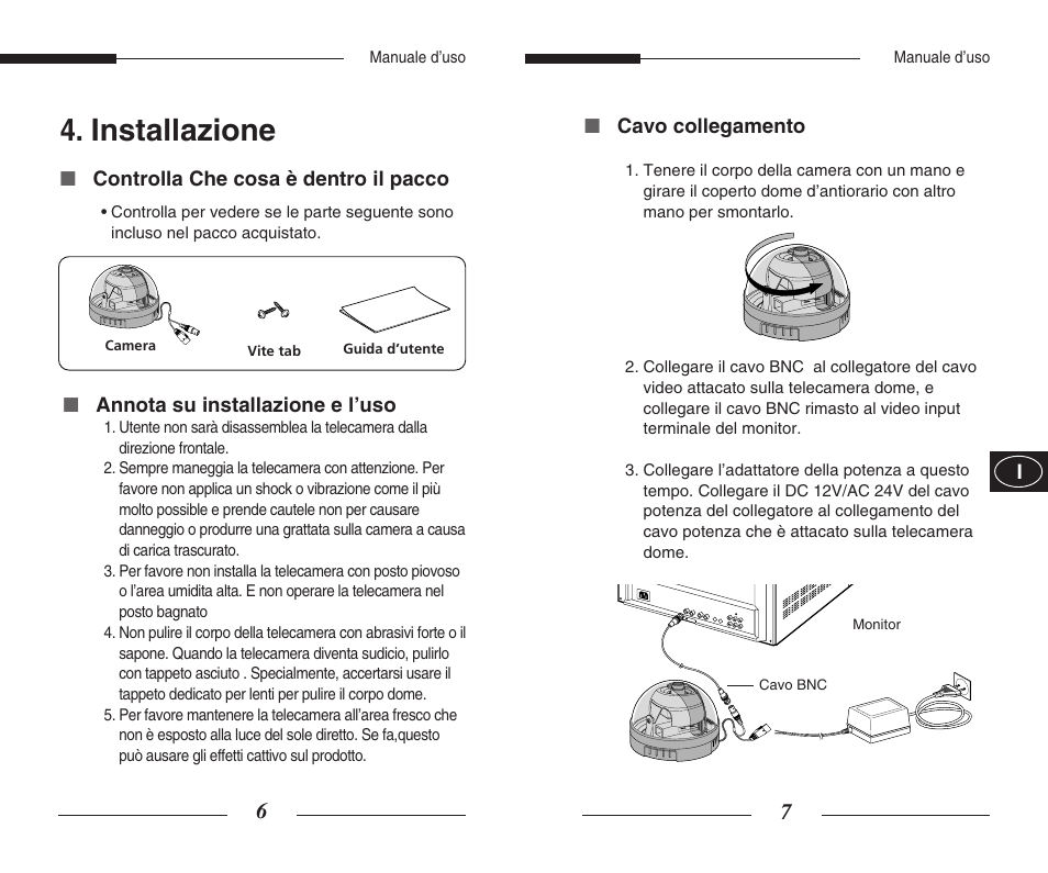 Installazione | Samsung SCC-B5300GP User Manual | Page 25 / 31