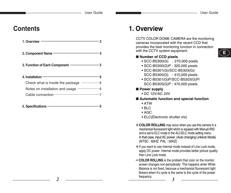 Samsung SCC-B5300GP User Manual | Page 3 / 31