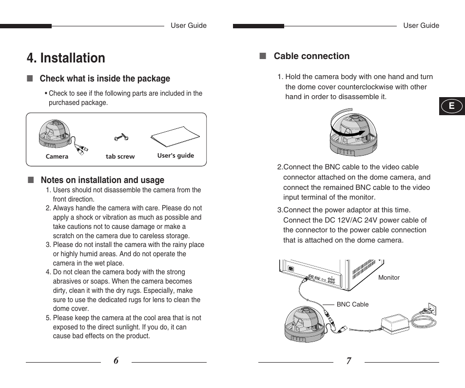 Installation | Samsung SCC-B5300GP User Manual | Page 5 / 31