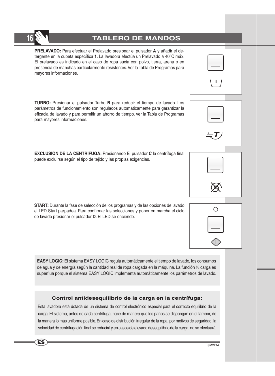 Tablero de mandos | Ardo FLSN User Manual | Page 16 / 52