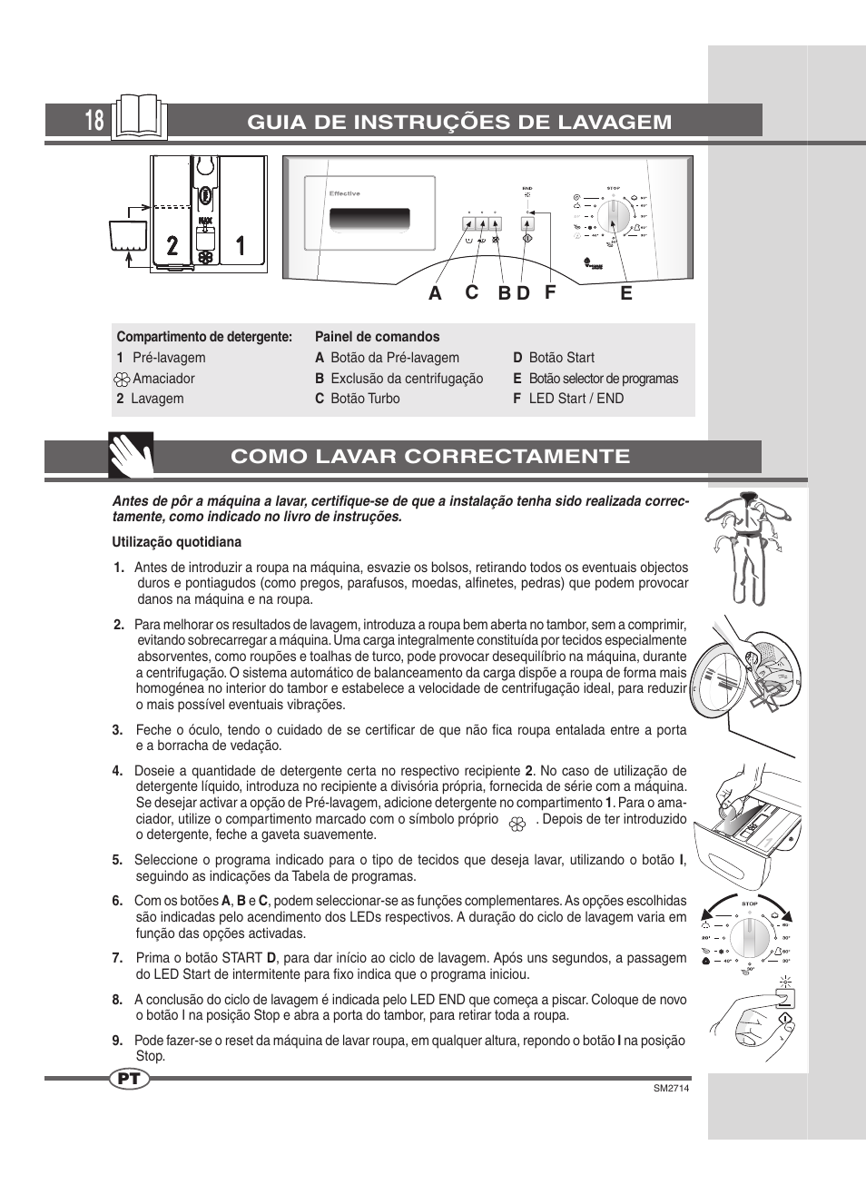 Guia de instruções de lavagem | Ardo FLSN User Manual | Page 18 / 52