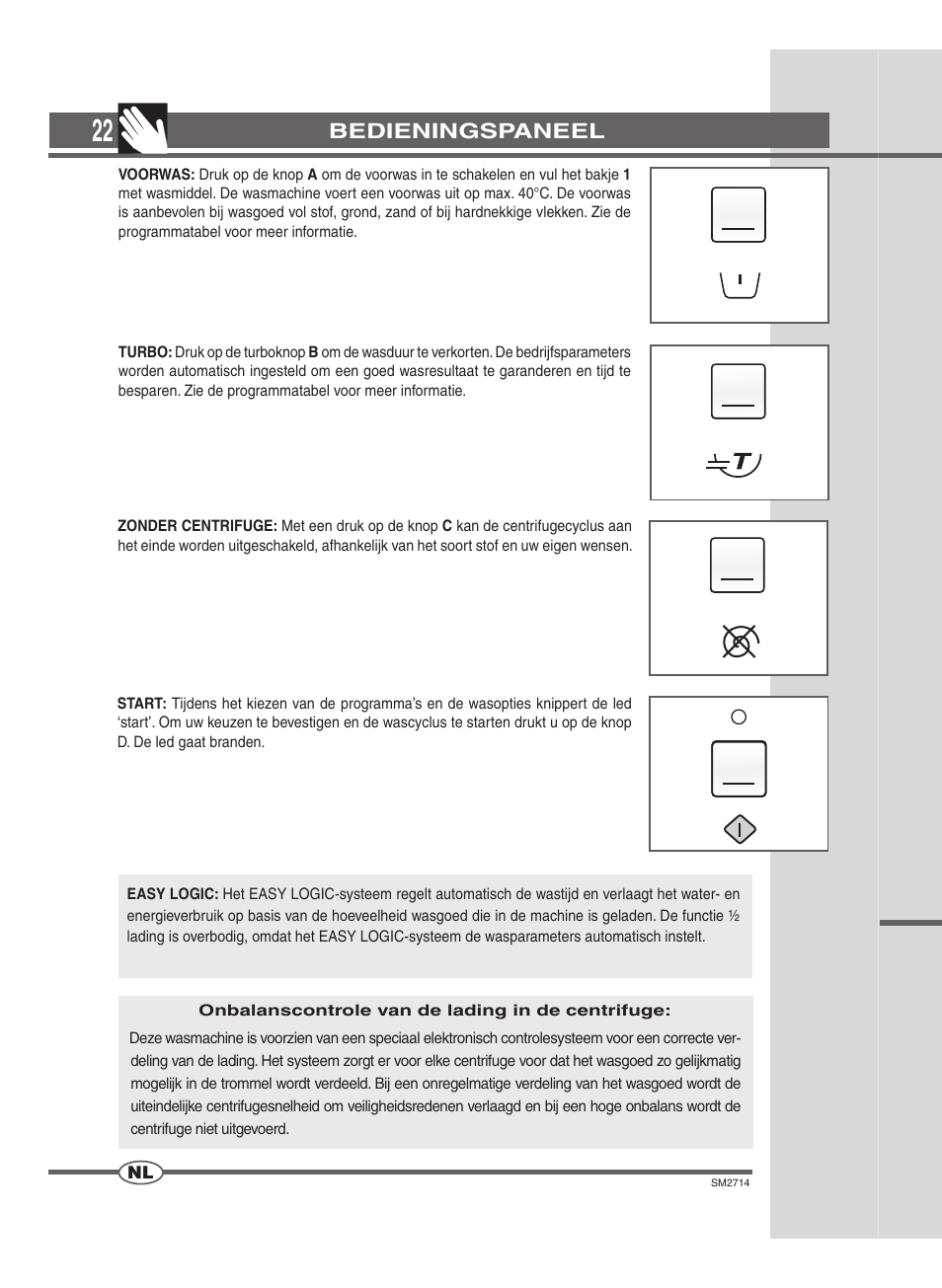 Bedieningspaneel | Ardo FLSN User Manual | Page 22 / 52