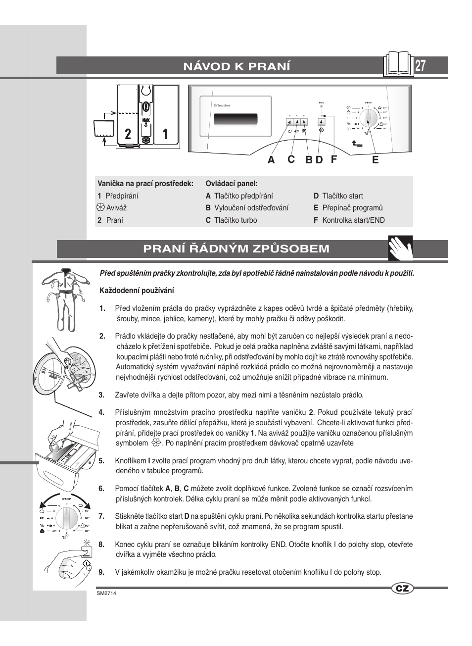 Návod k praní, Praní řádným způsobem | Ardo FLSN User Manual | Page 27 / 52