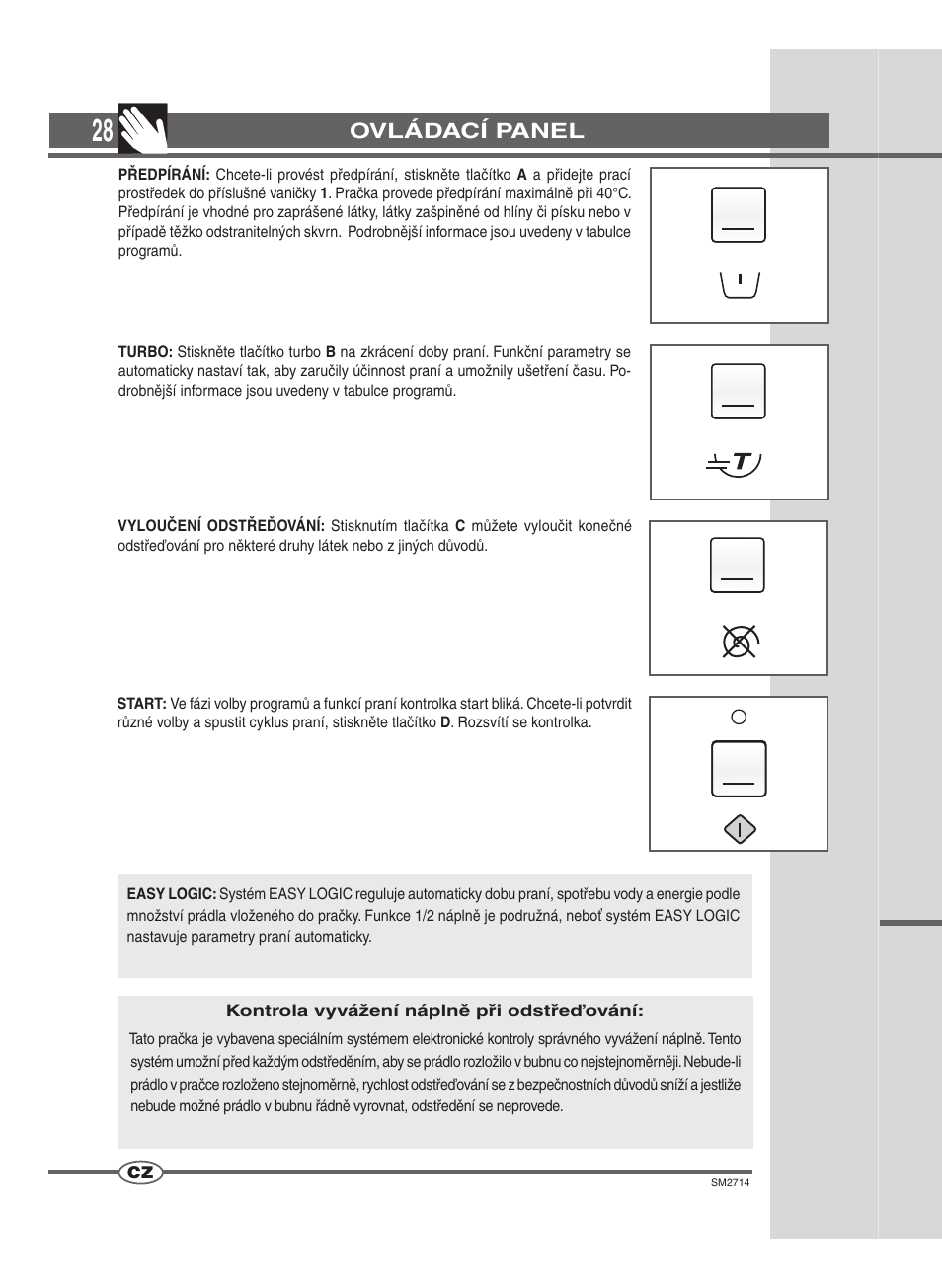 Ovládací panel | Ardo FLSN User Manual | Page 28 / 52