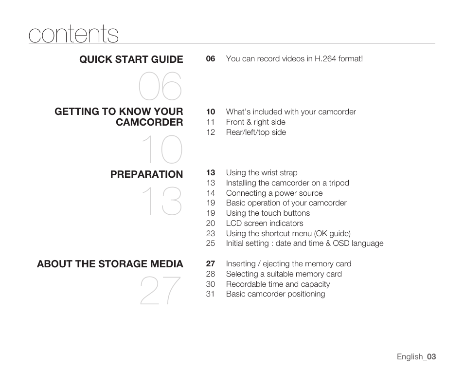 Samsung HMX-U10EP/U100EP User Manual | Page 11 / 98