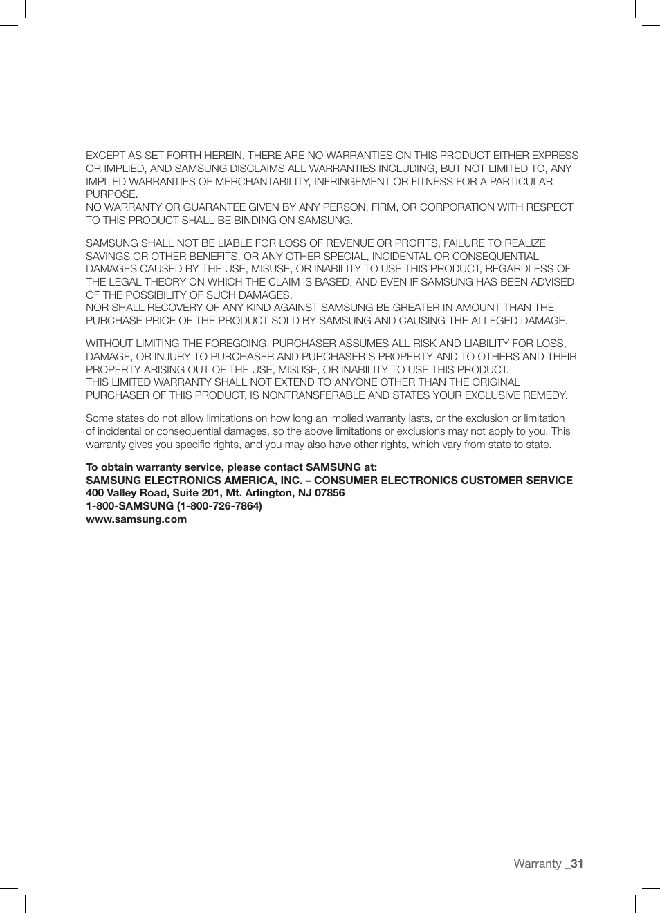 Samsung DV337AGG User Manual | Page 31 / 32