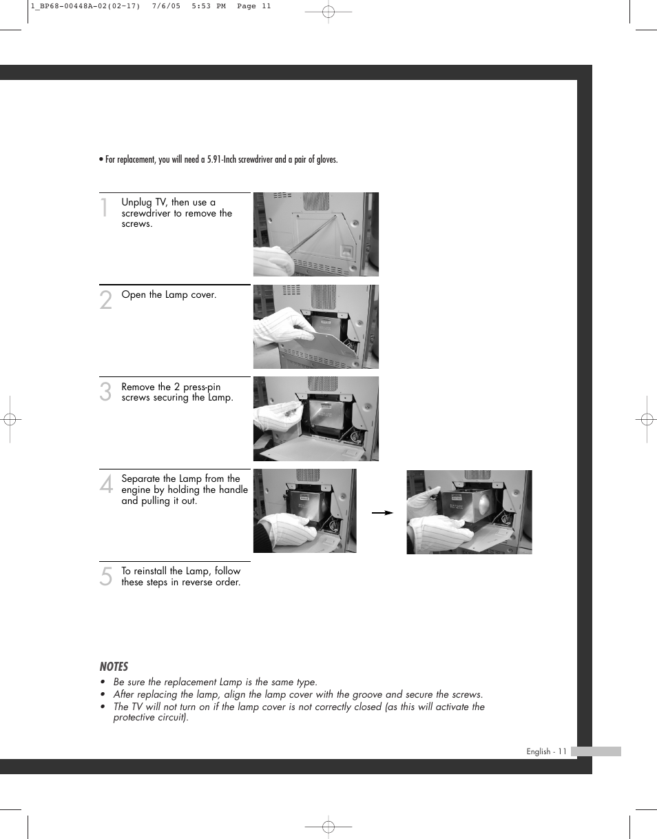 Samsung HL-R5687W User Manual | Page 11 / 104