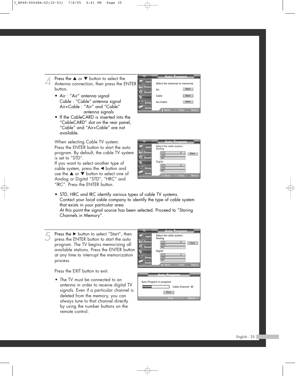 Samsung HL-R5687W User Manual | Page 35 / 104