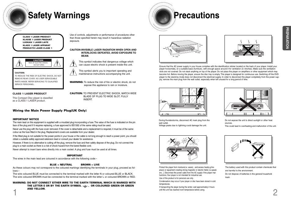 12 safety warnings precautions, Phones | Samsung HT-DB120 User Manual | Page 2 / 31