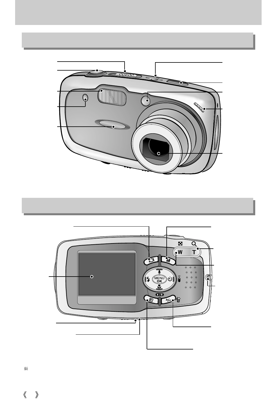 Identification of features, Front & top back & bottom | Samsung Digimax U-CA5 User Manual | Page 10 / 136