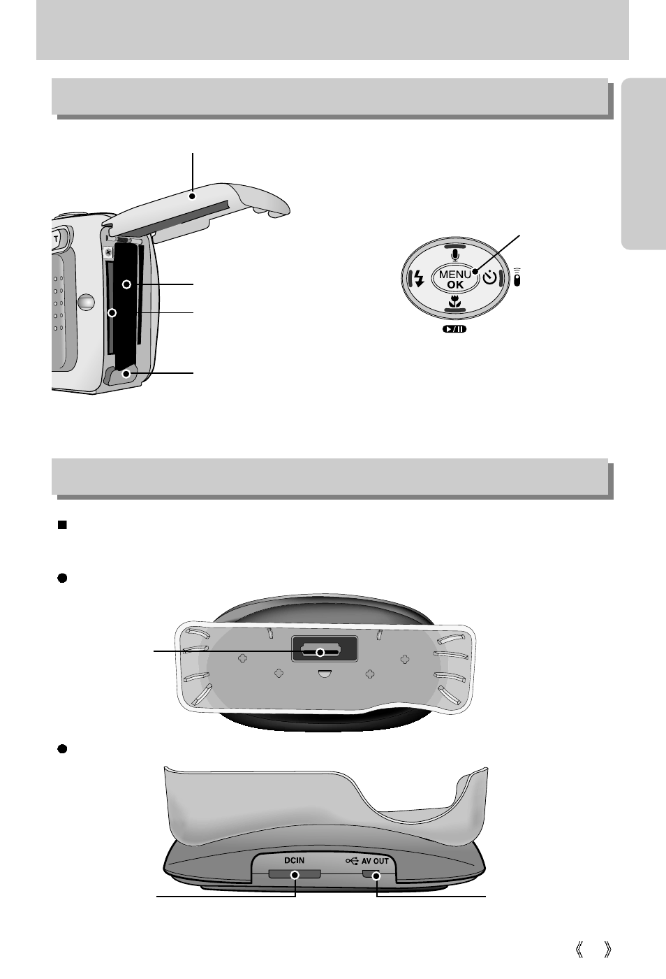 Identification of features, Side/ 5-function button cradle | Samsung Digimax U-CA5 User Manual | Page 11 / 136