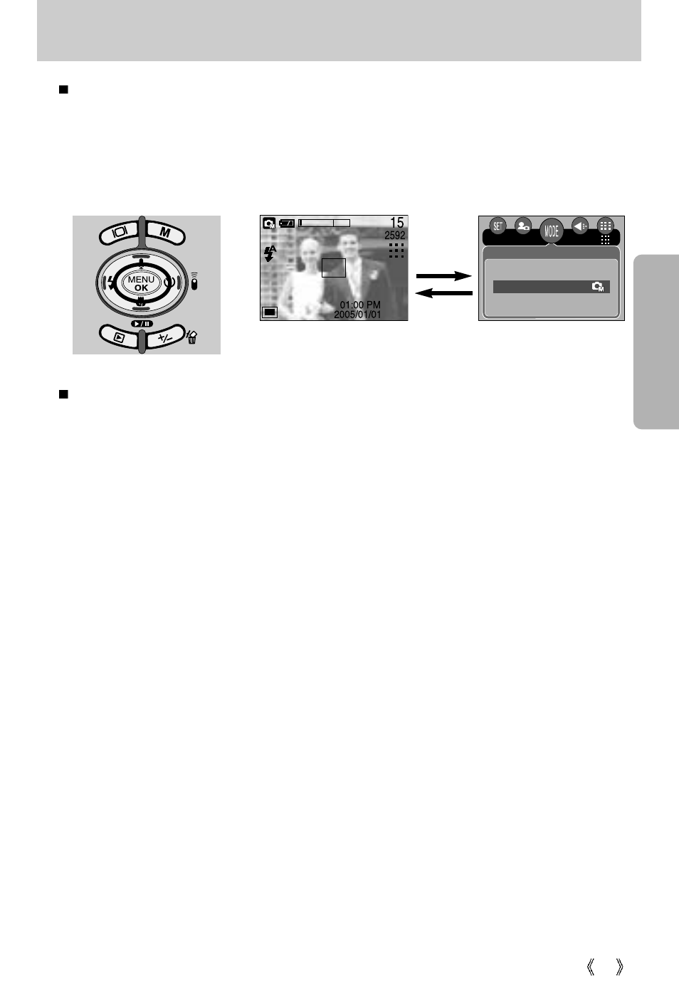 Menu/ ok button | Samsung Digimax U-CA5 User Manual | Page 37 / 136