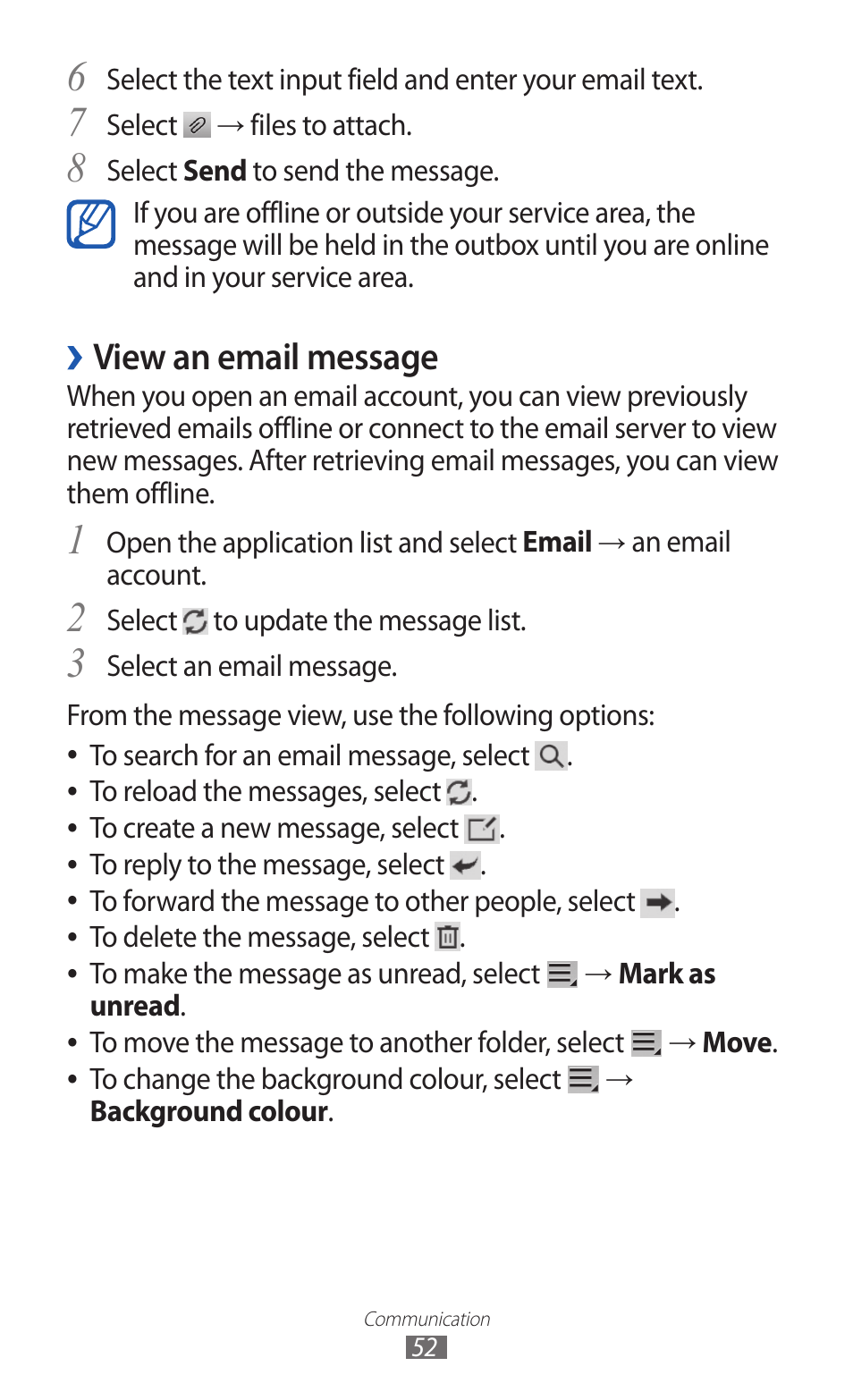 View an email message | Samsung GT-P7300 User Manual | Page 52 / 133