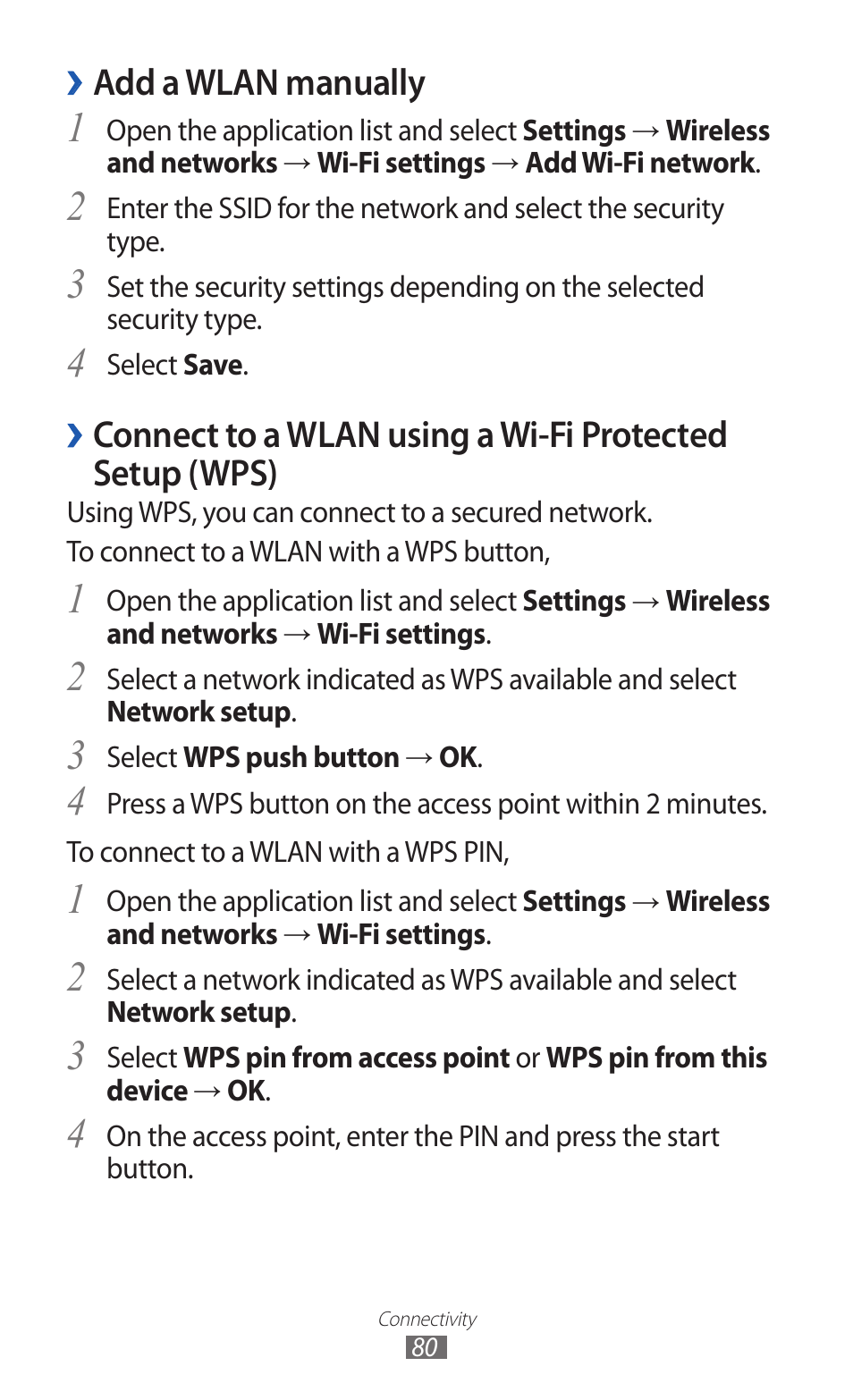 Add a wlan manually | Samsung GT-P7300 User Manual | Page 80 / 133